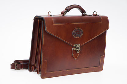 Quality Leather Briefcase A3 brown