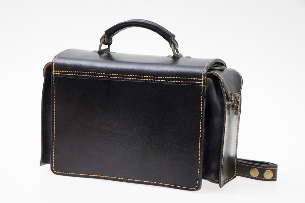 RetroLeatherBoxBagblack