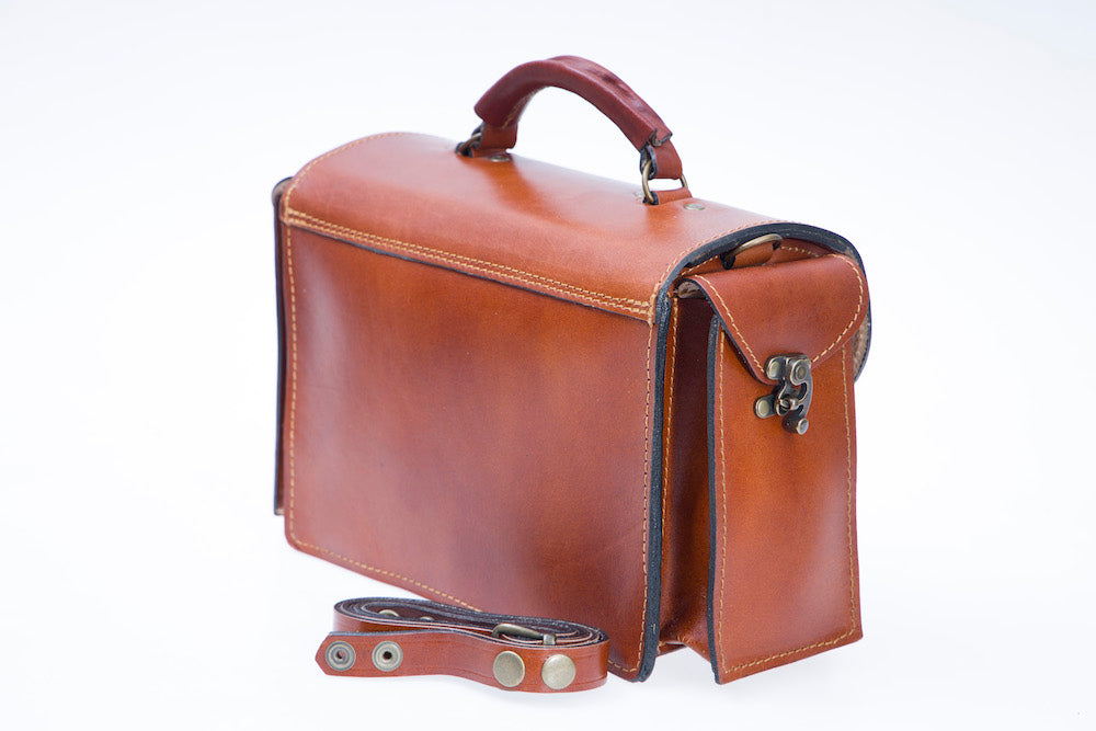 RetroLeatherBoxBagtan