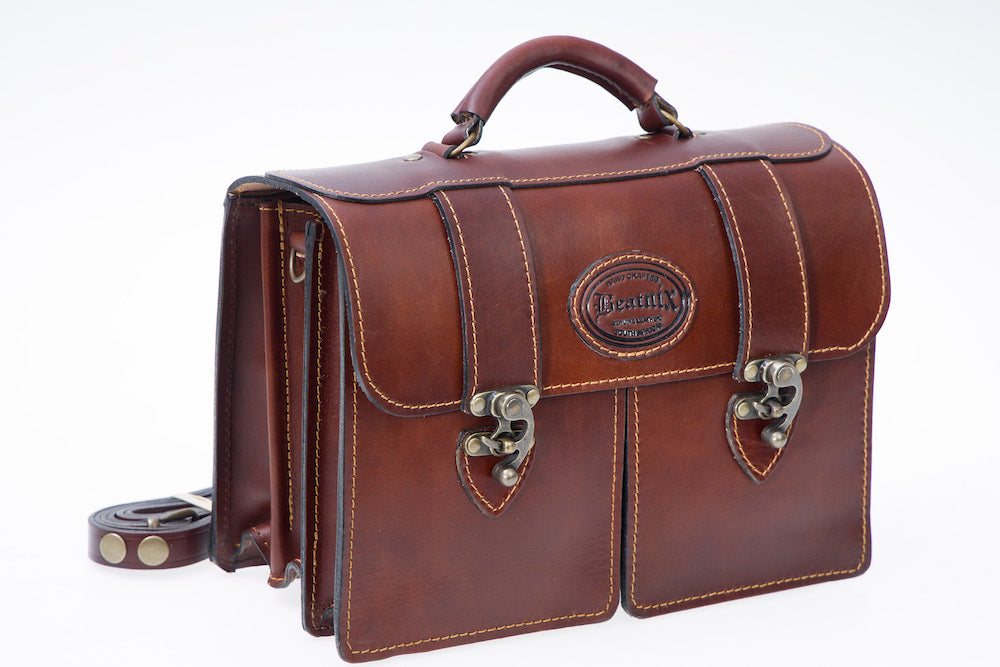 Leather handbag Large Twinpack brown