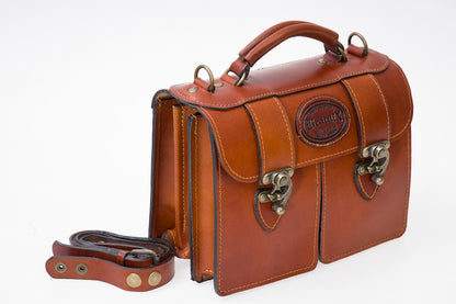 Classic leather handbag Twinpack tan
